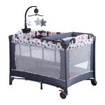 Travel Co-sleeper Crib Portable Foldable Mobile Bed Pack and Play Baby Crib