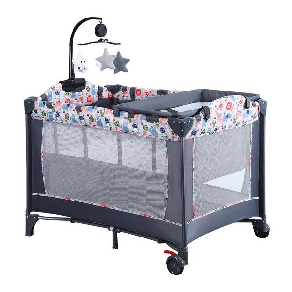 Travel Co-sleeper Crib Portable Foldable Mobile Bed Pack and Play Baby Crib