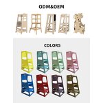 Modern Design Montessori Wooden Learning Tower Preschool Furniture Set Children's Standing Stool