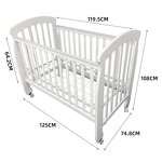 Kindergarten Most Luxurious Children's Bed Printed Original Wood Furniture Crib
