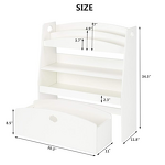 Library White Bookshelf Children's Cabinet Mini Modern Organizer Wooden Children's Bookshelf
