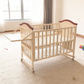 Multifunctional Adjustable Sleep Storage Wooden Crib