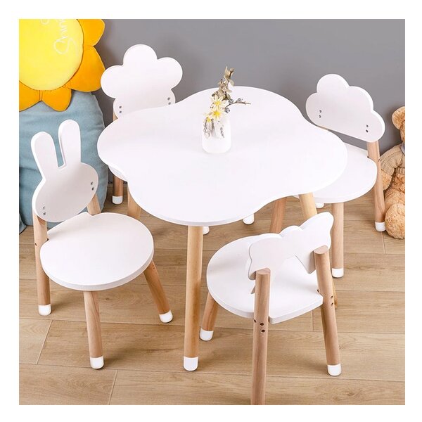 Tavolino Bimbi Detachable Wood Table Top Madeira Children's Table with Chairs