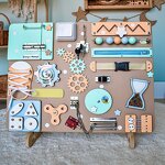 Learning Play Wooden Large Panel Felt Activity Board Wall-mounted Montessori Toy Wood Sensory Activity Board