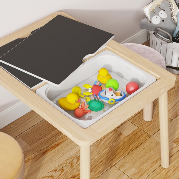 Multifunctional Sand Water Wood Activity Sensory Children's Interactive Table and Chair