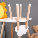 Four Chairs Montessori Wooden Growth MDF White Baby Activity Learning School Children's Table and Chair Set