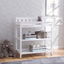 Durable Bedroom Furniture Preschooler Diaper Wooden Baby Changing Table with Storage Cabinet