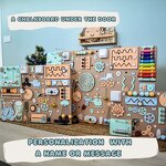 Learning Play Wooden Large Panel Felt Activity Board Wall-mounted Montessori Toy Wood Sensory Activity Board