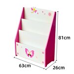 Montessori Organizer 3-Tier Bookshelf Pink Modern Baby Toy Storage Wooden Children's Bookshelf