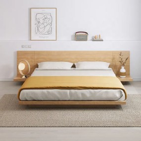 2024 Catalog Model Standard Double Extra Large Frame Latest Box Design Solid Wood Bed