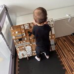 Learning Play Wooden Felt Activity Board Wall-mounted Toy Wooden Sensory Activity Board for Children