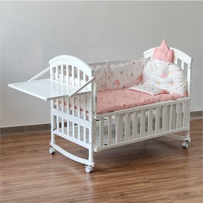 Multifunctional Newborn Sleep Wood Storage Wooden Baby Bed