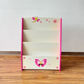 Montessori Organizer 3-Tier Bookshelf Pink Modern Baby Toy Storage Wooden Children's Bookshelf