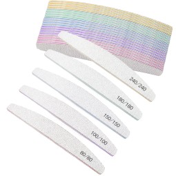 80/100/150/180/240 Grit Wholesale Custom Logo Nail File Dual-Side Washable Emery Board Reusable Nail Buffer