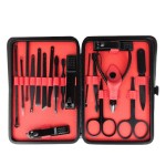 Professional 15/18 Set Black Stainless Steel Nail Clipper Nail Cutter Trimmer Toenail Scissors Pliers Pedicure Tools