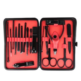 Professional 15/18 Set Black Stainless Steel Nail Clipper Nail Cutter Trimmer Toenail Scissors Pliers Pedicure Tools