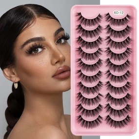 Fluffy Mink Strip Eyelashes Natural 3D Mink Eyelash Thick Curly Fluffy Soft Handmade False Eyelash Extension