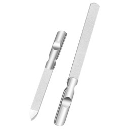 Custom Logo Nail File Nail Polish Stick Dual-Side Metal File Buffer Steel Diamond Nail File