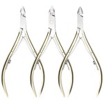 12/14/16mm Professional Stainless Steel Gold Dual Spring Nail Clipper Pliers Cuticle Nipper D501