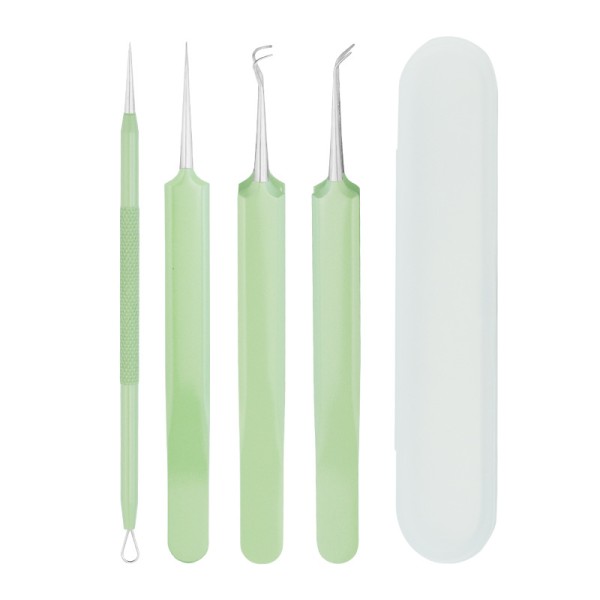 Acne Blackhead Extractor Tweezers 4 Pcs/Set Beauty Facial Health Salon Blackhead Removal Pimple Needle Tool No Reviews