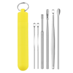 Ear Pick Cleaning Tool Portable Ear Pick Removal Spoon Set Stainless Steel Spoon with PP Box Clean Earwax