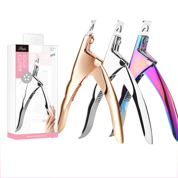 Adjustable Stainless Steel Acrylic Fake Nail Tip Cutter Cutting Edge Trimmer Manicure Tool