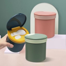 450ml Round Lunch Box Portable Soup Porridge Cup Microwave Plastic Bento Box Student Sealed Food Container Box