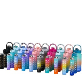 3-in-1 Sports Tritan Travel Water Bottle with Straw Cute Inspirational Gym Women PC Function Customizable Logo Drinking