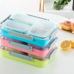 304 Stainless Steel Lunch Box Anti-Spill Divided Compartment Office Staff Food Container with Preservation Carton