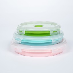 Manufacturer Direct Supply Creative Folding Outdoor Travel Portable Lunch Box Round Sealed Heating Food
