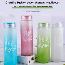 Wholesale Frosted Glass Cup with Color-Changing Logo Creative Advertising Perfect Beverage Sublimation Print Can Logo Gift Cup
