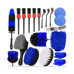 Custom Logo Wholesale 20-Piece Car Wheel Tire Cleaning Brush Set Detail Kit Car Detailing Brush Set