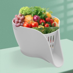 Multi-Function Kitchen Drain Basket New Heat-Resistant Easy-Clean Food-Grade Silicone Container PP Material