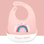 Waterproof Food Catcher Silicone Feeding Bib Silicone Baby Bib With Button