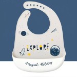 Waterproof Food Catcher Silicone Feeding Bib Silicone Baby Bib With Button