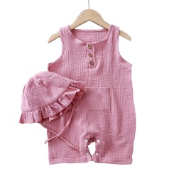 Baby Newborn Girl Summer Outfit Short Set Baby Sleeveless Romper Boys Girls Pajamas Romper