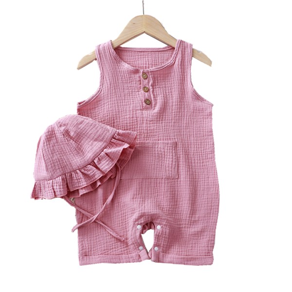 Baby Newborn Girl Summer Outfit Short Set Baby Sleeveless Romper Boys Girls Pajamas Romper