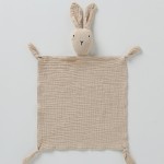 Cute Muslin Rabbit Baby Quilt Security Blanket Organic Cotton Rabbit Quilt Drool Bib