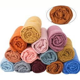 Portable Soft New Style Solid Color Pure Cotton Baby Gauze Swaddle Blanket