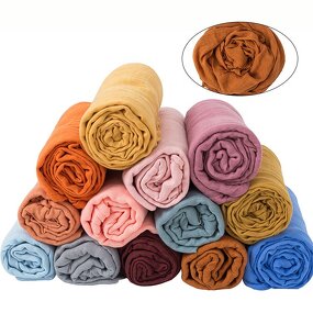 Portable Soft New Style Solid Color Pure Cotton Baby Gauze Swaddle Blanket