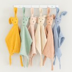 Custom Organic Cotton Children Quilt Blanket Sleep Kerchief Solid Soft Animal Gauze Swaddle Blanket