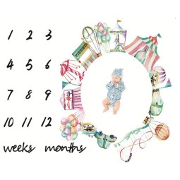 Ultra-Soft Anti-Pilling Wool Muslin Tree Custom Newborn Monthly Photography Baby Milestone Swaddle Blanket