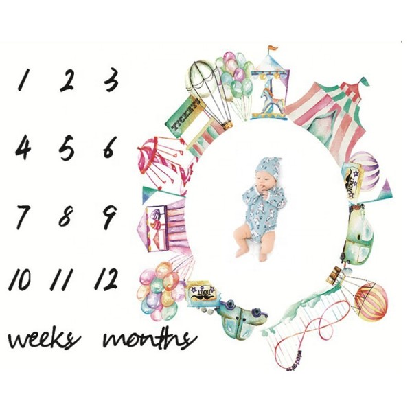 Ultra-Soft Anti-Pilling Wool Muslin Tree Custom Newborn Monthly Photography Baby Milestone Swaddle Blanket