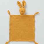 Cute Muslin Rabbit Baby Quilt Security Blanket Organic Cotton Rabbit Quilt Drool Bib