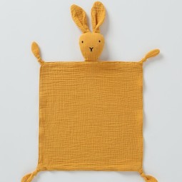 Cute Muslin Rabbit Baby Quilt Security Blanket Organic Cotton Rabbit Quilt Drool Bib