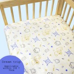 Breathable Organic Cotton Crib Sheet Cartoon Pattern Fitted Sheet Household Disposable Weaving Technology Fits Various Beds