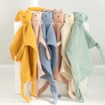 Custom Organic Cotton Children Quilt Blanket Sleep Kerchief Solid Soft Animal Gauze Swaddle Blanket