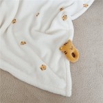 Winter Fluffy Blanket Embroidered Wool Animal Pattern Blanket Newborn Soft Swaddle Blanket Children Baby