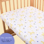 Breathable Organic Cotton Crib Sheet Cartoon Pattern Fitted Sheet Household Disposable Weaving Technology Fits Various Beds