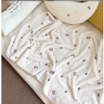 Winter Fluffy Blanket Embroidered Wool Animal Pattern Thick Blanket Newborn Soft Swaddle Blanket Children Baby